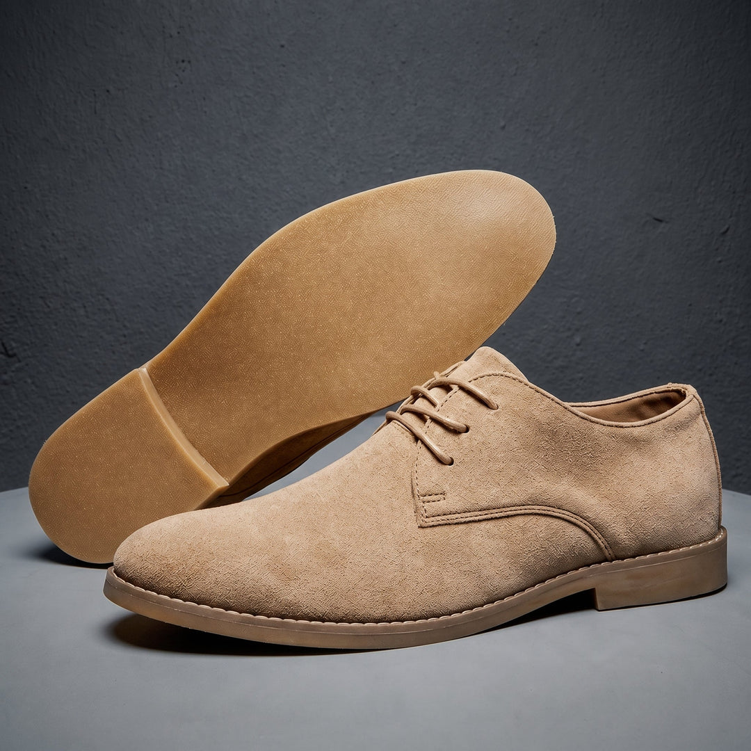 Derby Shoes Mens Suede-Look Lace Up Round Toe Smart Casual Low Heel - image 6