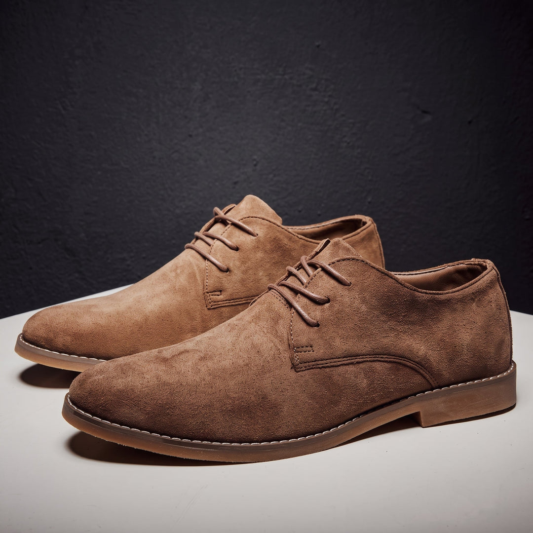 Derby Shoes Mens Suede-Look Lace Up Round Toe Smart Casual Low Heel - image 3