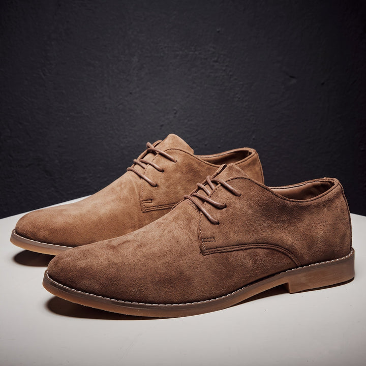 Derby Shoes Mens Suede-Look Lace Up Round Toe Smart Casual Low Heel - image 3