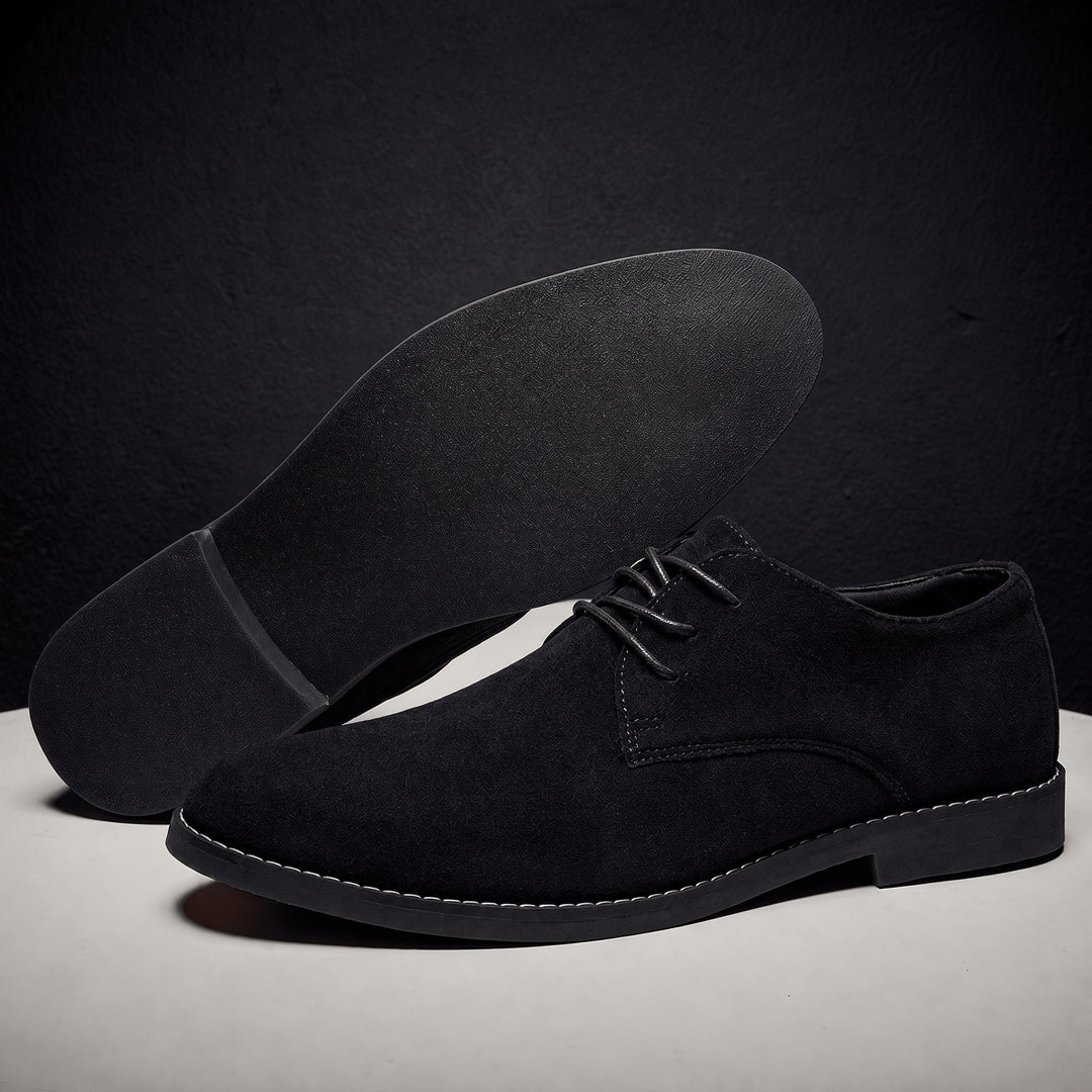 Derby Shoes Mens Suede-Look Lace Up Round Toe Smart Casual Low Heel - image 2