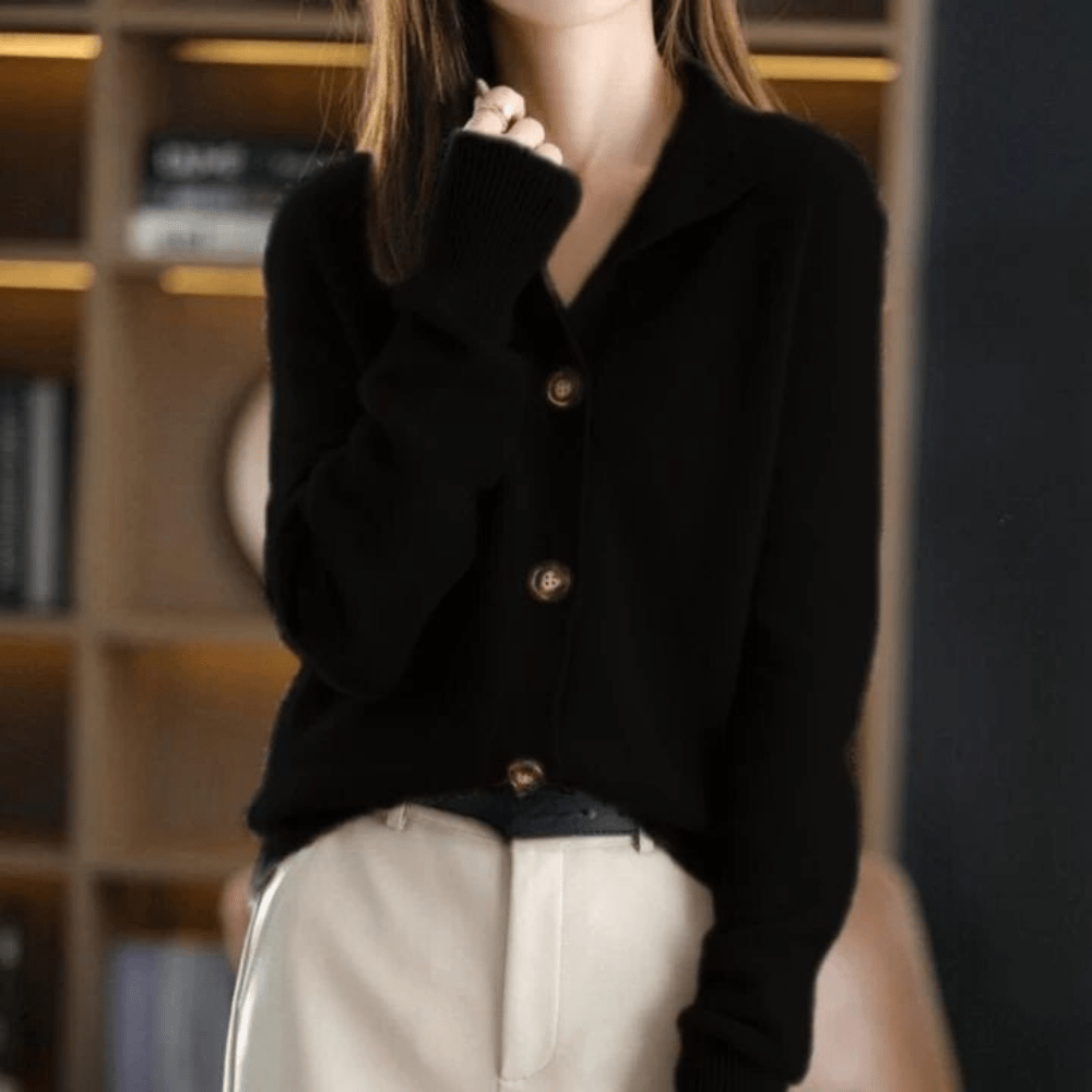 Cardigan Womens Button Up Stand Collar Soft Knit Long Sleeve Relaxed Fit - image 7