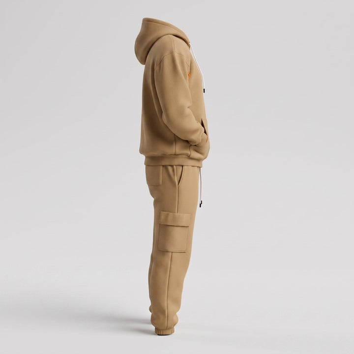 Tracksuit Set Mens Half Zip Hoodie Cargo Joggers Two Piece Drawstring Relaxed Fit - image 2