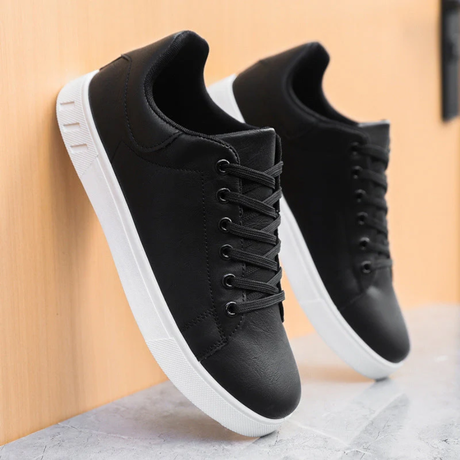Low Top Trainers Mens Faux Leather Lace Up Cushioned Insole Cupsole Smart Casual - image 2