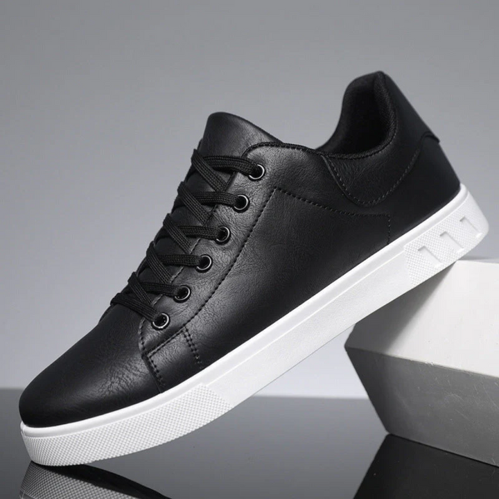 Low Top Trainers Mens Faux Leather Lace Up Cushioned Insole Cupsole Smart Casual - image 1