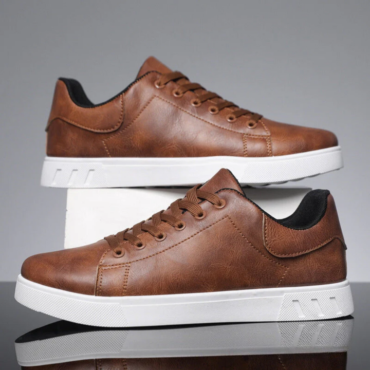 Low Top Trainers Mens Faux Leather Lace Up Cushioned Insole Cupsole Smart Casual - image 5