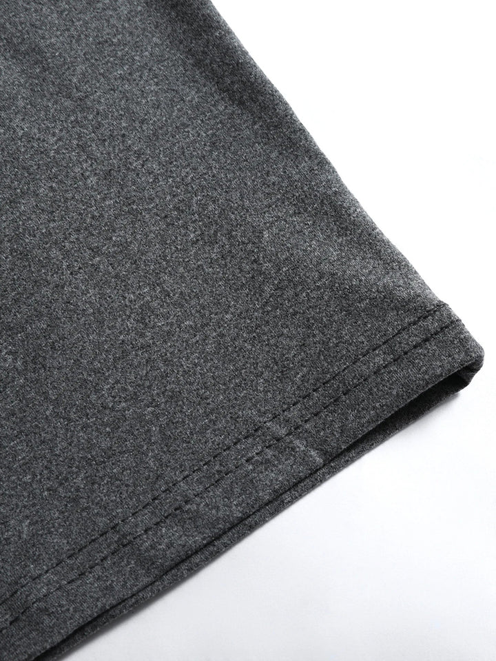 Long Sleeve T Shirt Mens V Neck Stretch Jersey Plain Casual Layering - image 5