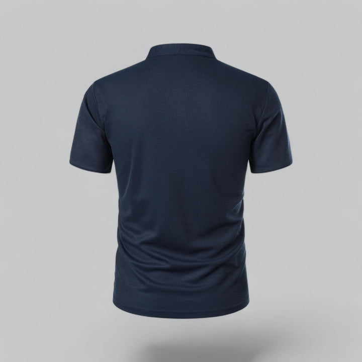 Polo Shirt Mens Grandad Collar Short Sleeve Contrast Piping Tailored Fit Layering - image 15