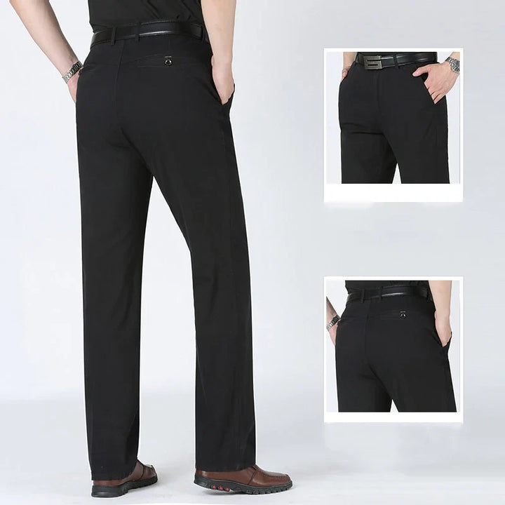 Chino Trousers Mens Straight Leg Smart Casual Flat Front Belt Loops Office - image 2