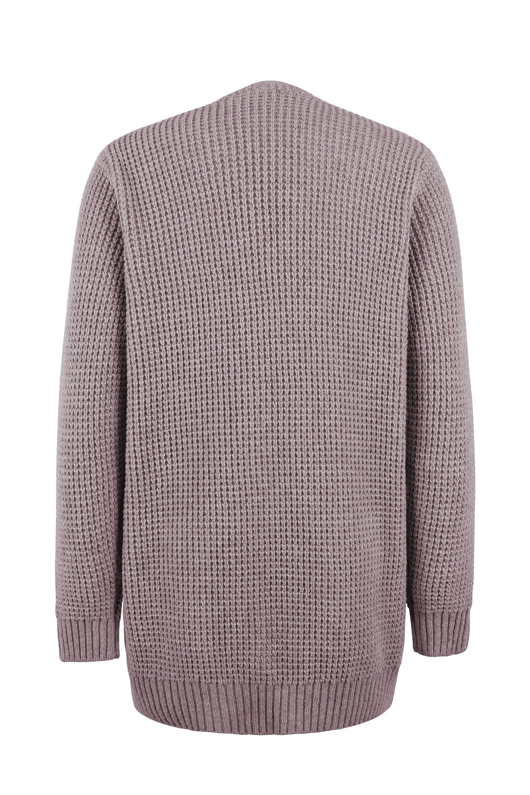 Cardigan Womens Open Front Waffle Knit Patch Pockets Mid Hip Length - image 10