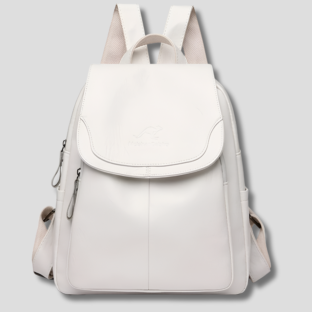 Anti Theft Backpack Womens Leather-Look Flap Top Handle Adjustable Straps Zip Pockets - image 1