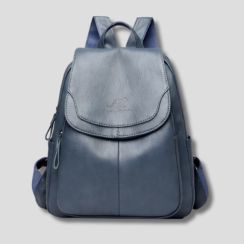 Anti Theft Backpack Womens Leather-Look Flap Top Handle Adjustable Straps Zip Pockets - image 2