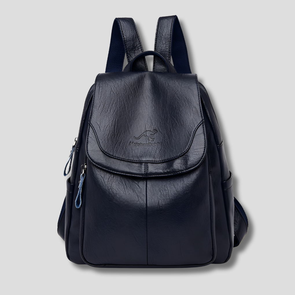 Anti Theft Backpack Womens Leather-Look Flap Top Handle Adjustable Straps Zip Pockets - image 4