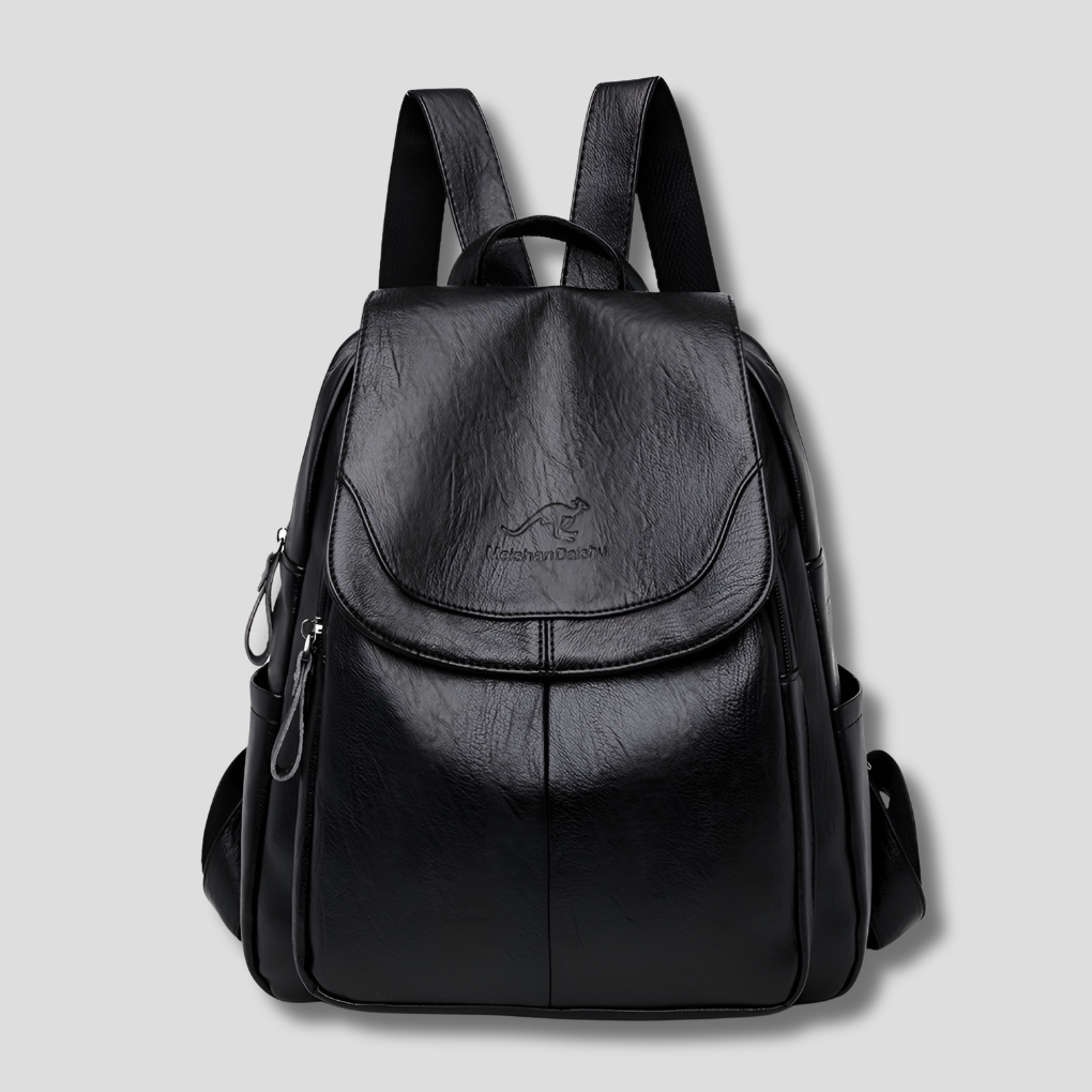 Anti Theft Backpack Womens Leather-Look Flap Top Handle Adjustable Straps Zip Pockets - image 3