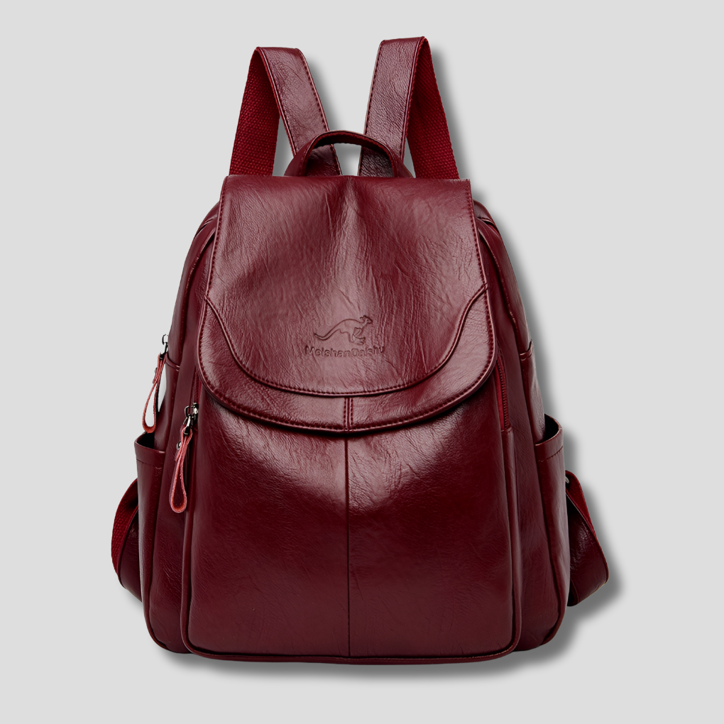 Anti Theft Backpack Womens Leather-Look Flap Top Handle Adjustable Straps Zip Pockets - image 5