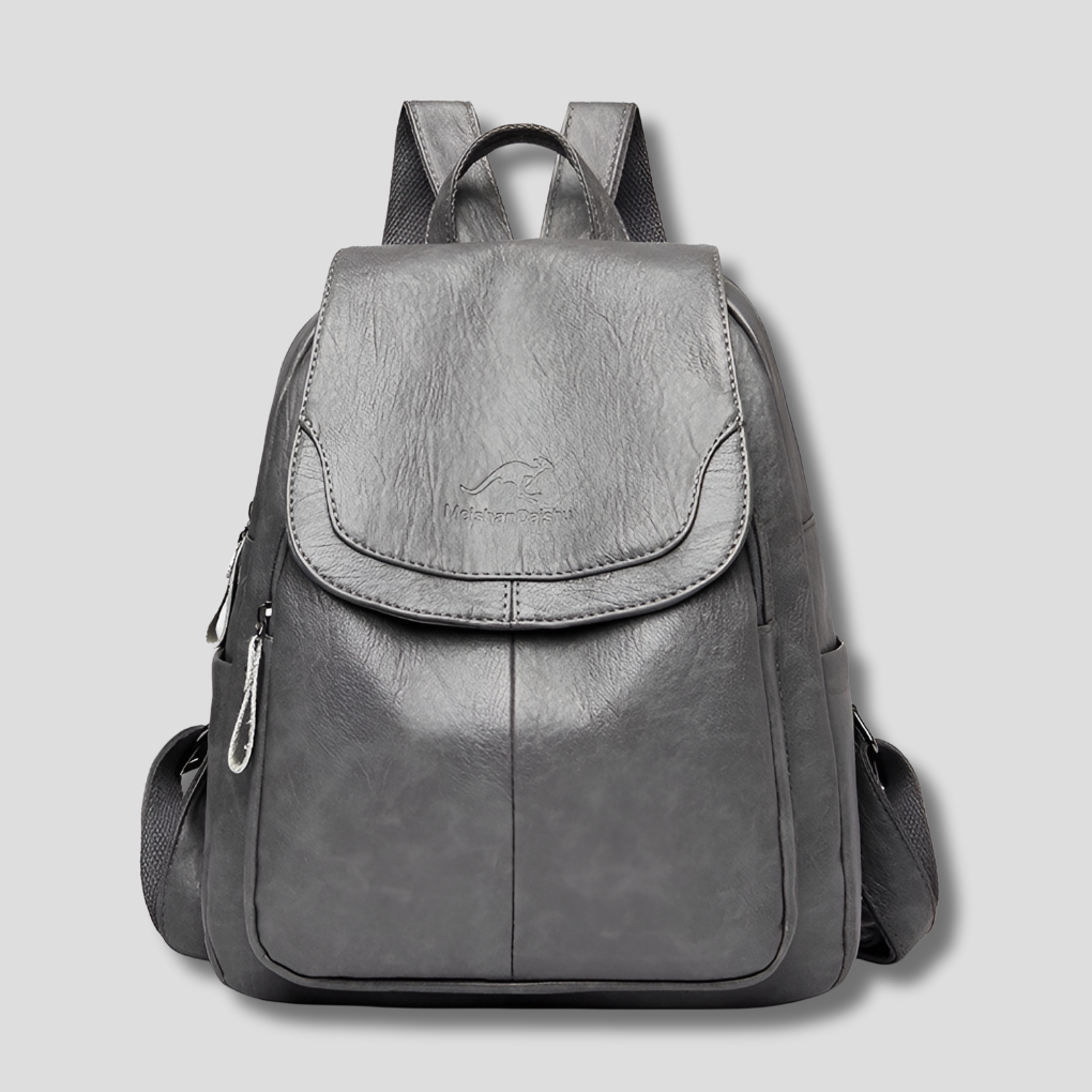 Anti Theft Backpack Womens Leather-Look Flap Top Handle Adjustable Straps Zip Pockets - image 9