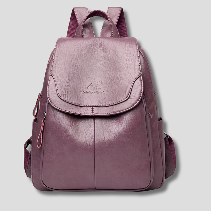 Anti Theft Backpack Womens Leather-Look Flap Top Handle Adjustable Straps Zip Pockets - image 10
