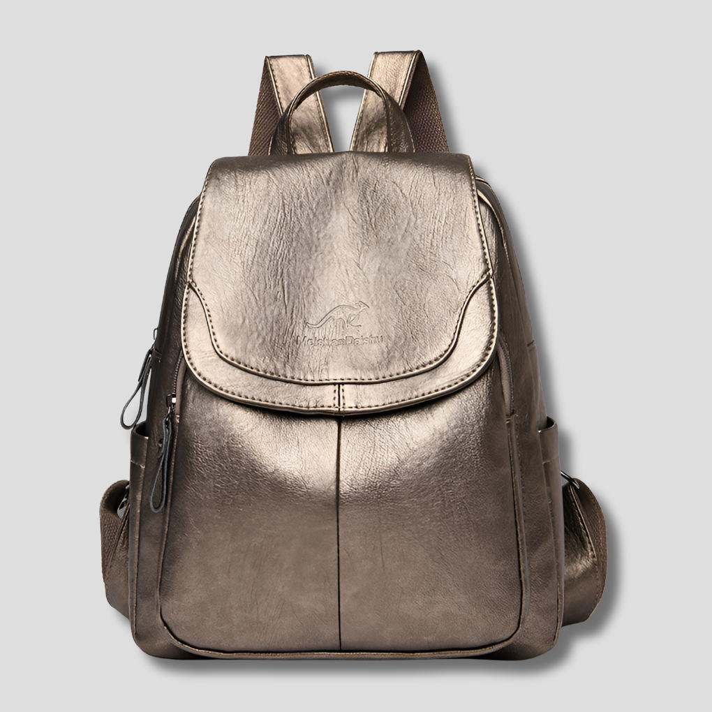 Anti Theft Backpack Womens Leather-Look Flap Top Handle Adjustable Straps Zip Pockets - image 8
