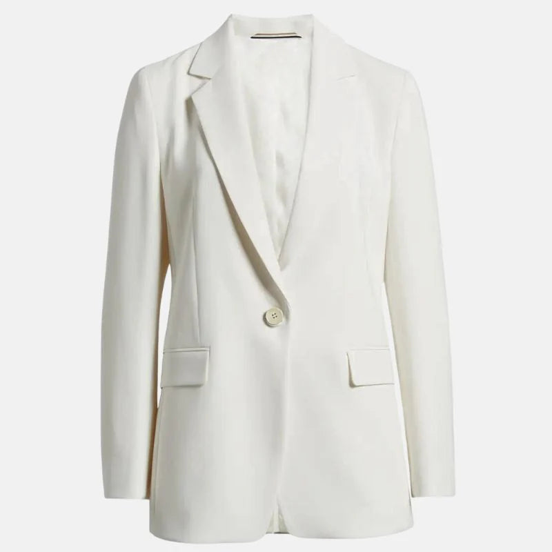 Leather Coat Womens Notch Lapel Single Button Formal - image 1