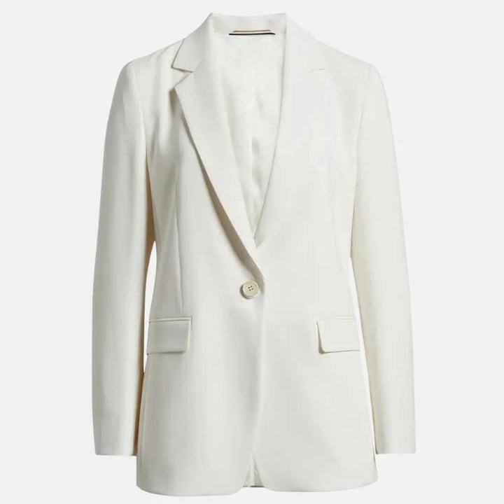 Leather Coat Womens Notch Lapel Single Button Formal - image 1