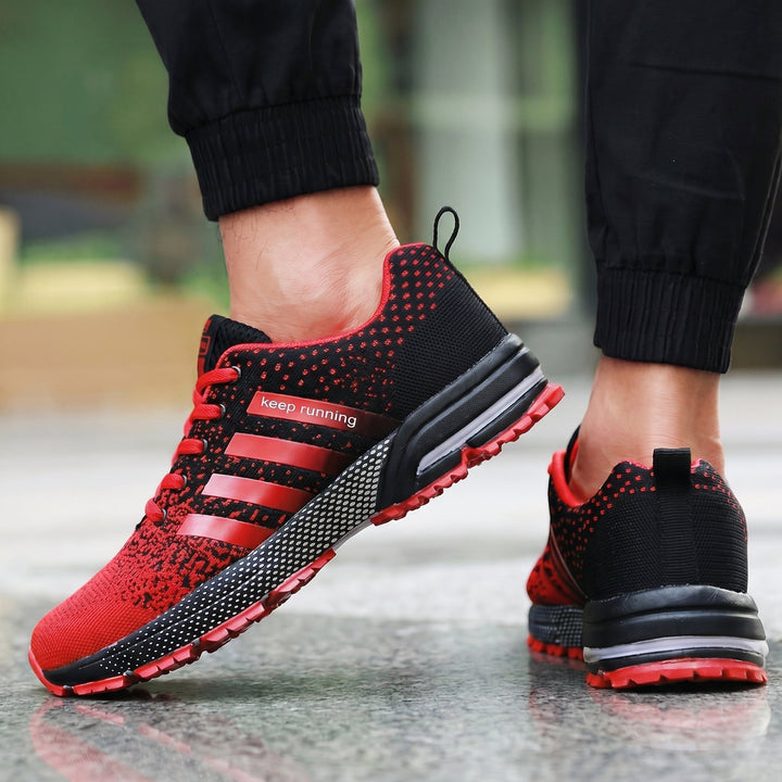 Running Trainers Mens Breathable Knit Upper Air Cushion Heel Lace Up Lightweight Gym - image 6