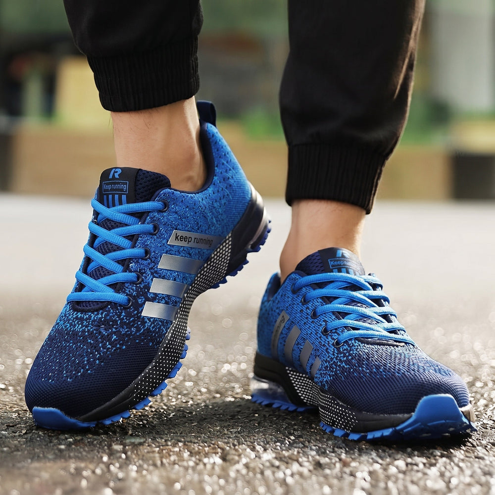 Running Trainers Mens Breathable Knit Upper Air Cushion Heel Lace Up Lightweight Gym - image 2
