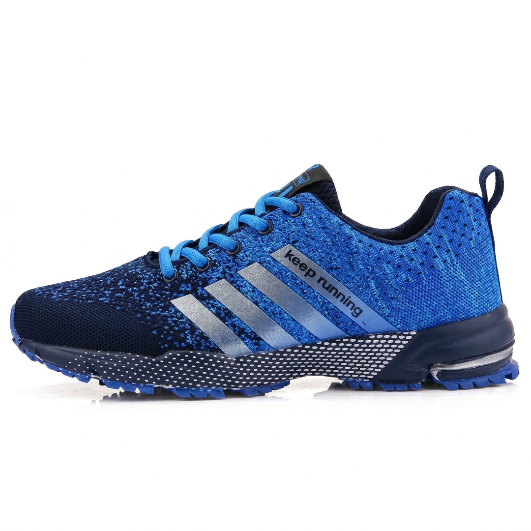 Running Trainers Mens Breathable Knit Upper Air Cushion Heel Lace Up Lightweight Gym - image 1