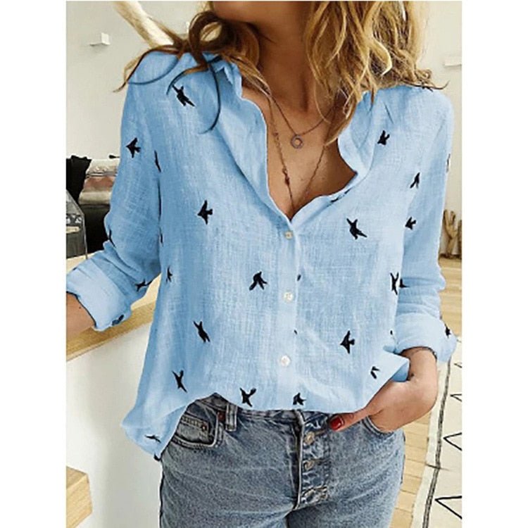Blouse Womens Linen Lightweight Relaxed Fit