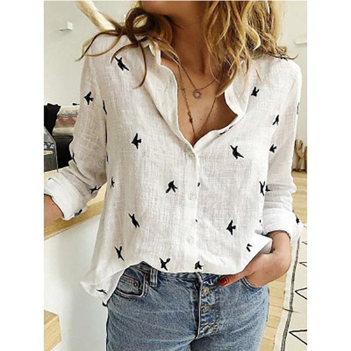 Blouse Womens Linen Lightweight Relaxed Fit