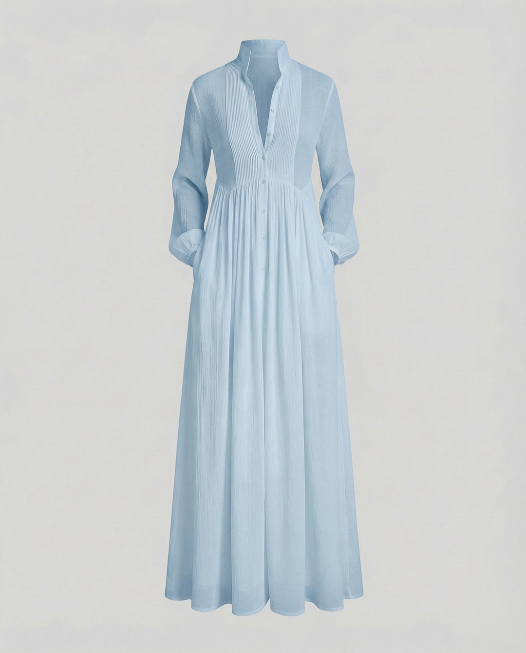 Maxi Shirt Dress Womens Button Front Gathered Waist Lightweight