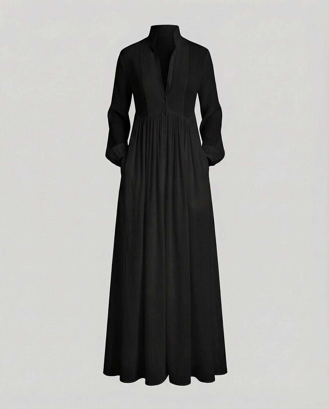 Maxi Shirt Dress Womens Button Front Gathered Waist Lightweight